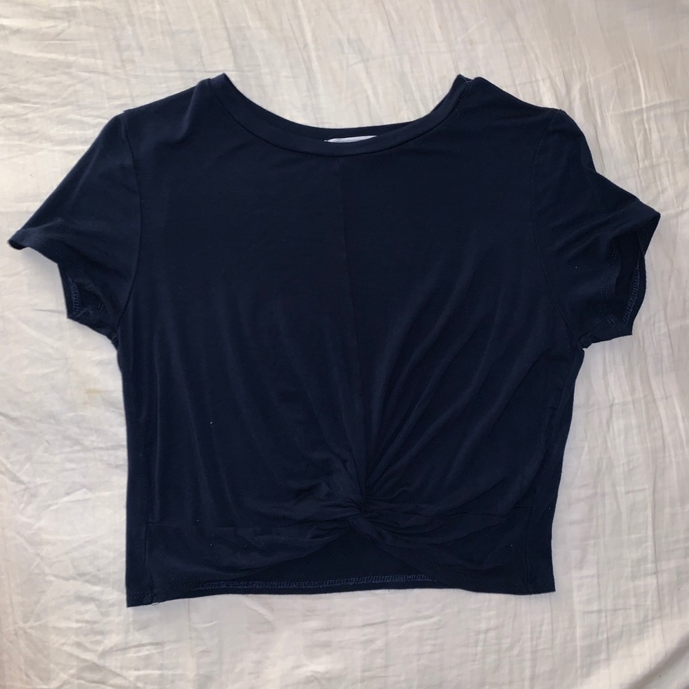 Navy Blue Cropped Tee